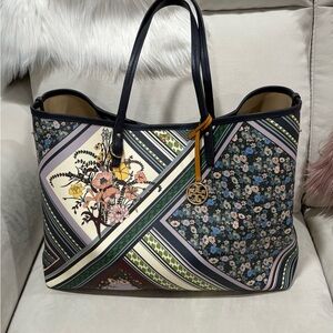 Tory Burch Multicolor Floral Tote NWOT